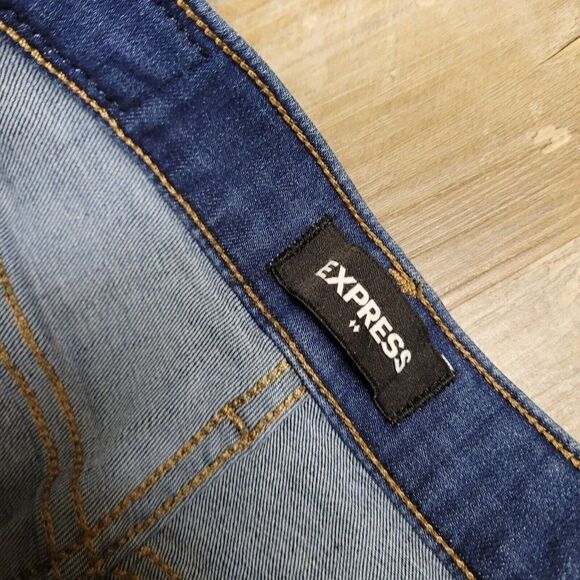 Express Straight Super High Rise Ankle Jeans Blue‎ Medium Wash Womens 2 - Picture 12 of 16